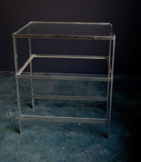 Moses Table - Polished Nickel w/ Glass Shelves